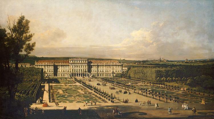 Bernardo Bellotto Kaiserliches Lustschloss Schonbrunn, Gartenfassade. oil painting image